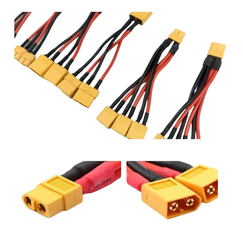10CM 14AWG Silicone Wire XT60/T-PIug Parallel Battery Connector Female/Male Dual Extension Y Splitter for Battery Charger Motor