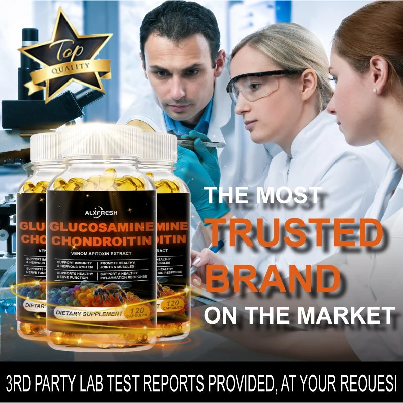 Alxfresh Chondroitin مع سم النحل لدعم الإجهاد وتخفيف المناعة والعظام والتهاب المفاصل ومكمل الإدارة الصحية