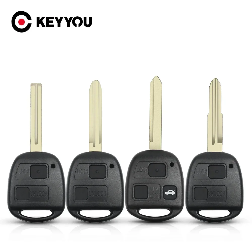 

KEYYOU For Toyota Land Cruiser YARIS CAMRY RAV4 Corolla PRADO Prado Tarago Avensis FJ 2/3 Buttons Remote Car Key Case