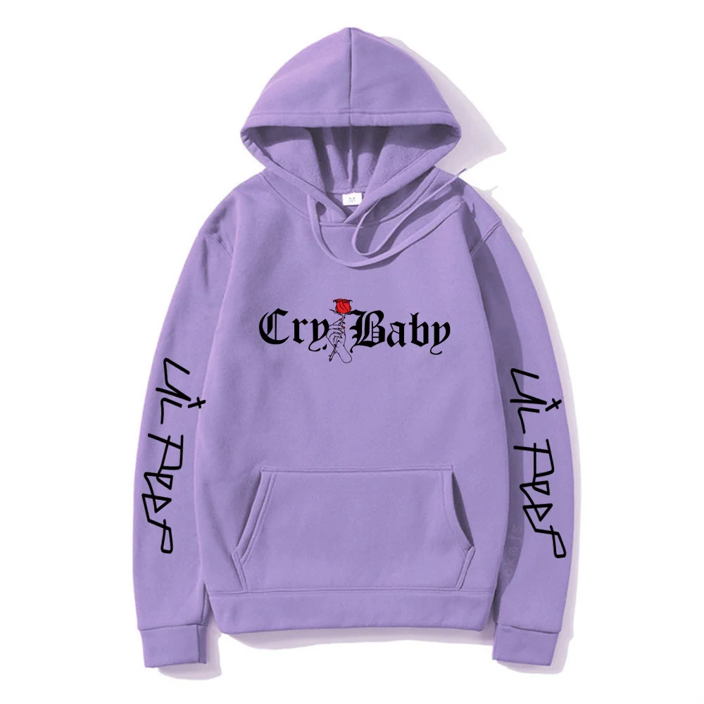 Lil.Peep Rose Cry Baby Printed Mens Hoody Creativity Crewneck Clothing Fashion Oversize Hooded Sweatshirt Crewneck Hoodie Male