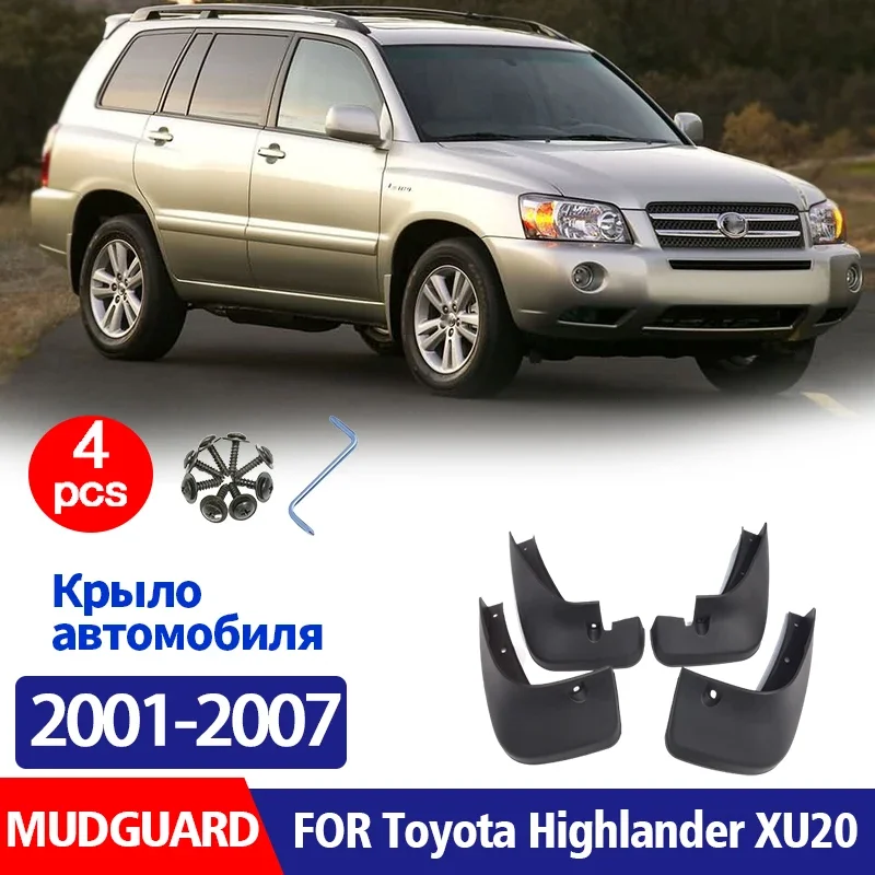 

2001 2002 2003 -2007 FOR Toyota Highlander XU20 Mudguard Fender Mud Flap Guards Splash Mudflaps Car Accessories Front Rear 4pcs