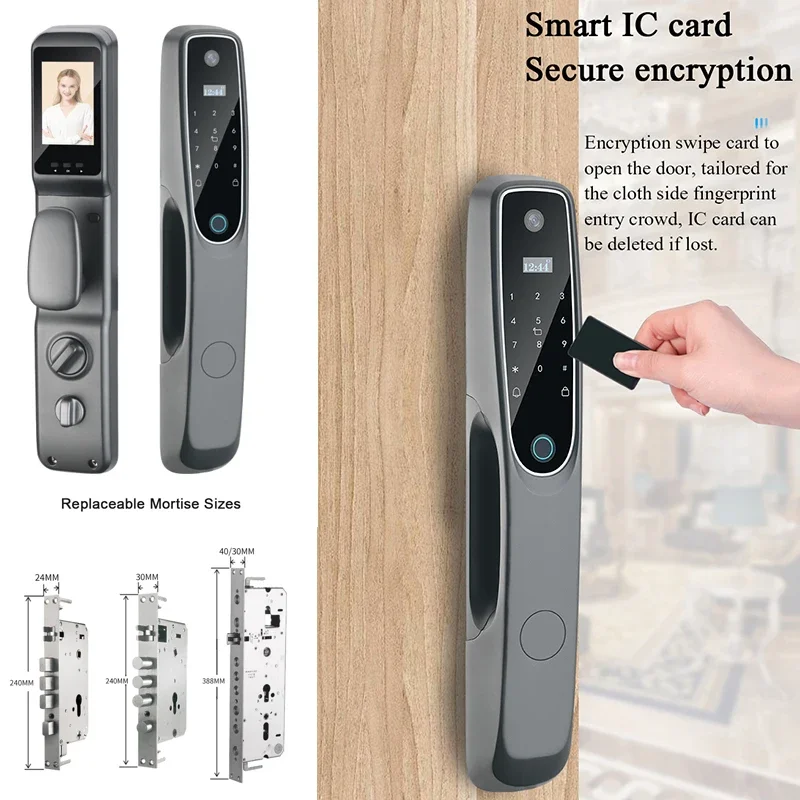 Electronic Waterproof Digital WiFi Tuya Smart Locks Fingerprint password Card Keyless Smart camera Door Lock
