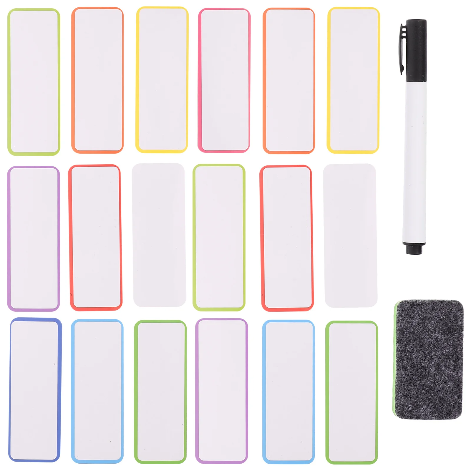 60pcs Magnetic Dry Erase Labels Reusable Erasable Name Tags For Cabinets Whiteboards School Home Magnetic Sticky