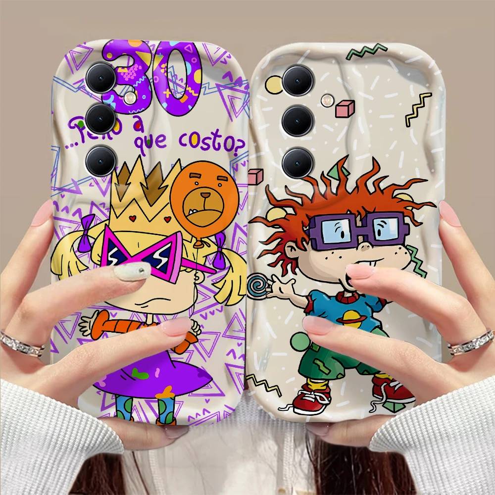 Cartoon Funny R-Rugrats 3D Wave Phone Case For Samsung Galaxy S24 S23 S21 S20 FE Plus Ultra 4G 5G Soft Silicone Back Cover