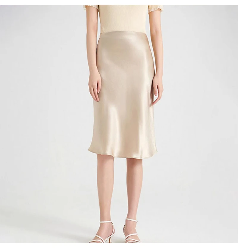 Fengbaoyu – demi-robe en soie naturelle pour femmes, Style français élégant, robe mi-longue de luxe, brillante et brillante, à la mode, décontractée