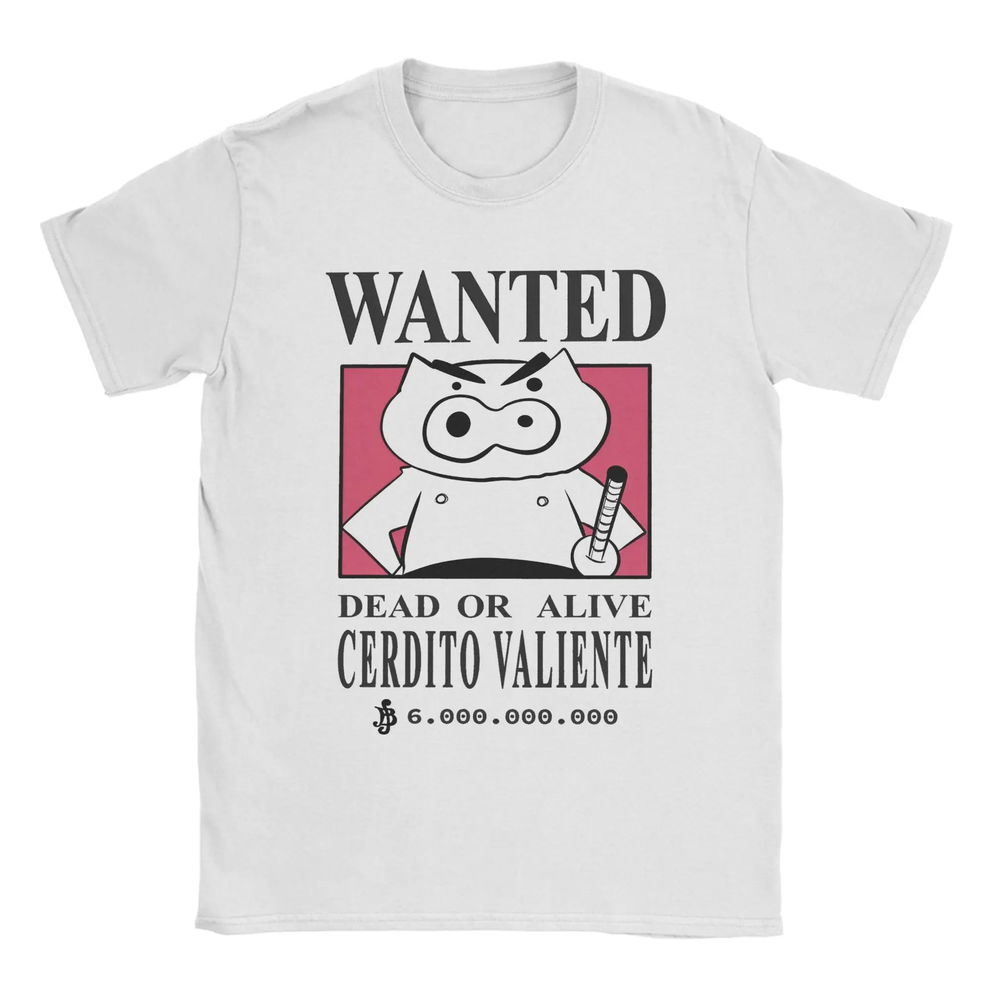 WANTED Brave Pig Crayon Shin-chan camiseta para hombres divertidos dibujos animados novedad 100% camisetas de algodón camiseta de manga corta Idea de regalo ropa