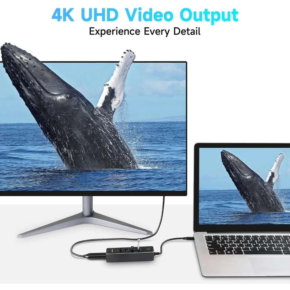 Rshtech usb c hub com 4k hdmi usb3.0 porta de dados 100w entrega de energia leitor de cartão sd/tf thunderbolt 3 hub doca para computador portátil