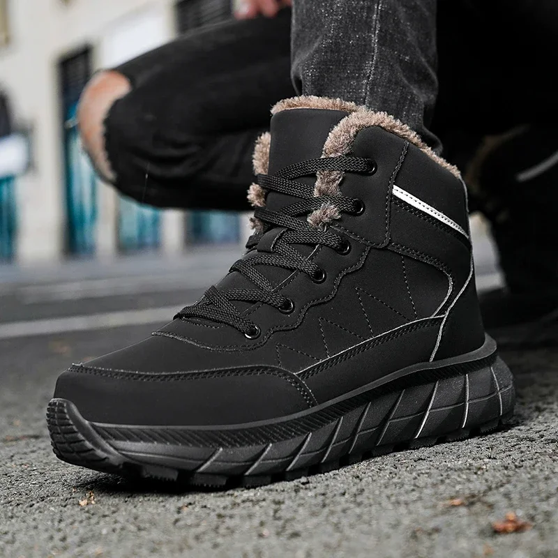 Men Trekking Shoes Winter Anti Slip Comfortable Black Boots Sneakers Men Shoes Men Snow Boots Outdoor Warm