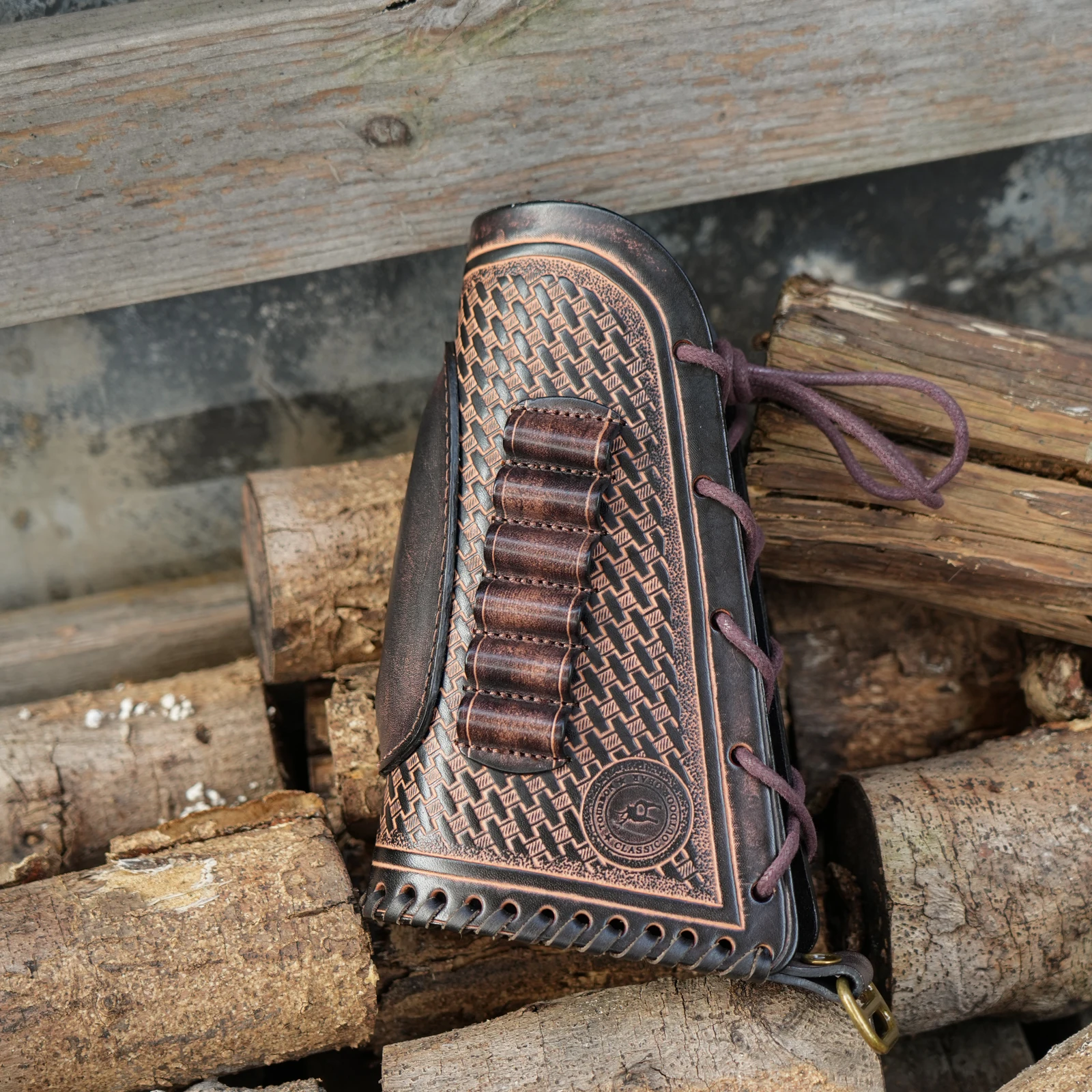 Tourbon Jagd-Leder-Gewehrschaftabdeckung, verstellbare Gewehrschaftauflage mit Munitionsschlaufen, passend für 30.06, 30.30, 308 usw. – Detail 16