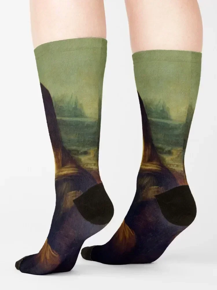 MONA LISA DAVINCI PAINTING LA JOCONDE classic italian painter famous woman vintage style medieval women Socks