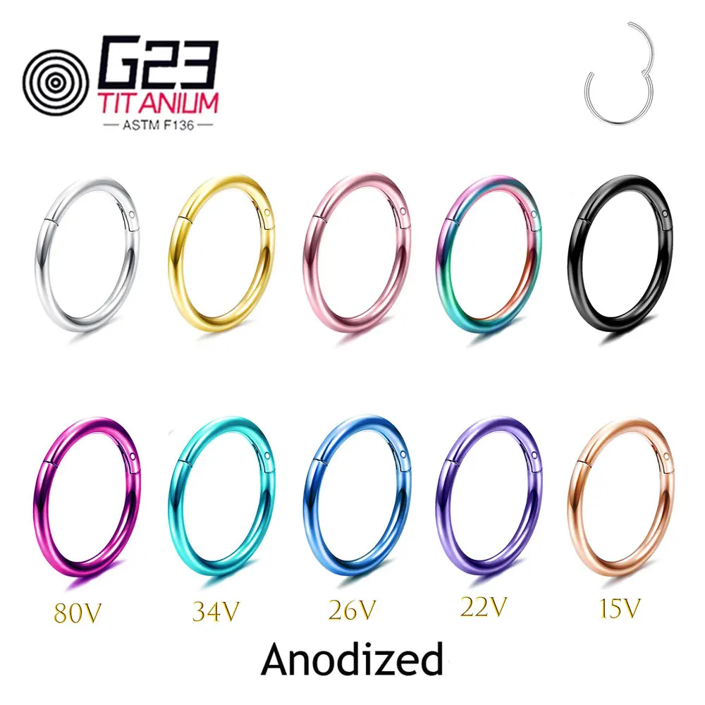 Piercing de nez en titane G23 F136, cerceau de qualité d'implant, Tragus, breloques Sexy, bijoux pour le corps, 16G, 18G, 20G, vente en gros