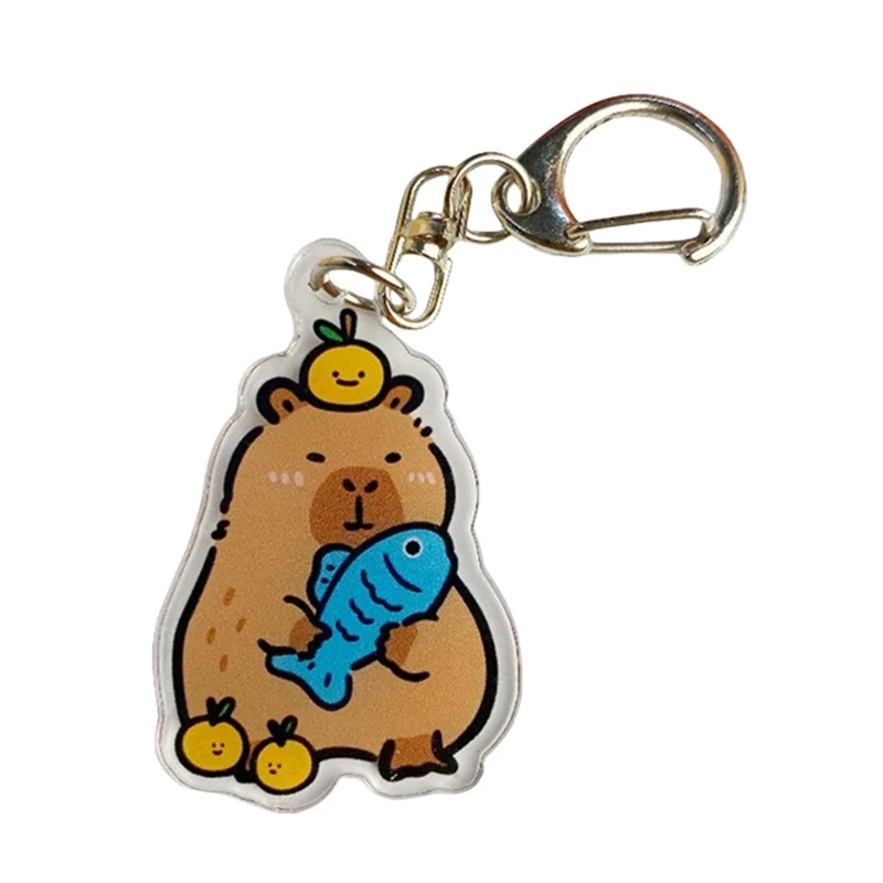 Capybara Acrylic Key Holder Capybara Inspired Acrylic Keychain Unique Keyrings for Youth and Pet Enthusiasts