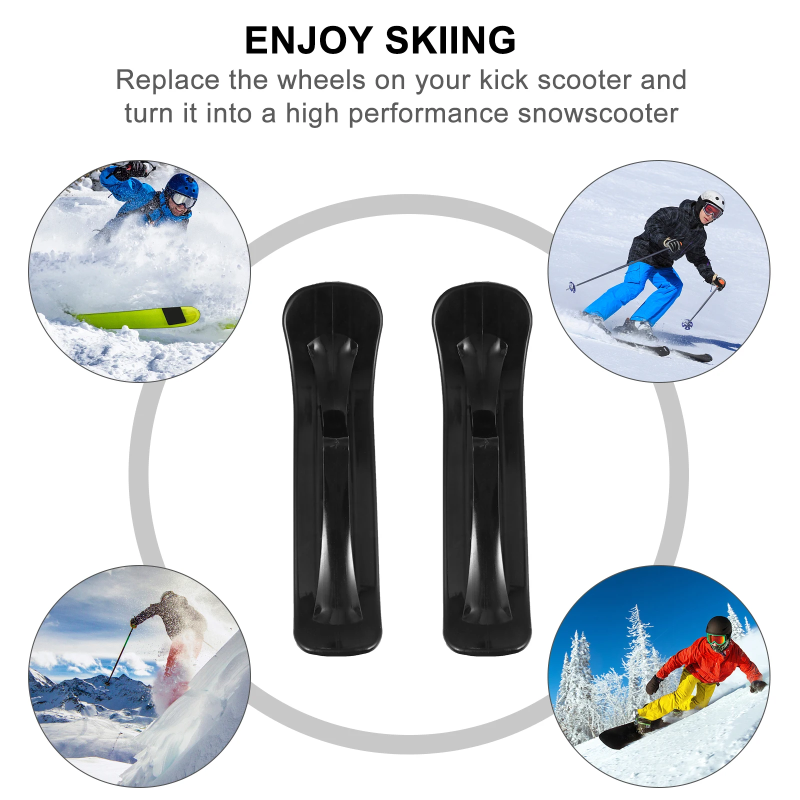 Dual Ski Scooter Accessoires Kinderen Skateboard Sneeuwslee Duurzaam Heavy Duty Ski's Outdoor Winter Speelgoed Leuk Sport Spelen