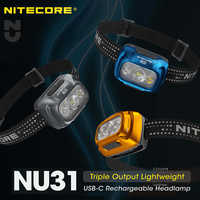 2025 Nitecore NU31 Outdoor Sports Headlamp 550 Lumens LED USB-C Rechargeable Lightweight Waterproof Headlight for Search Camping