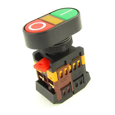Yellow Indicator Light I/O Red Green Start Stop Push Button Switch 660V 10A
