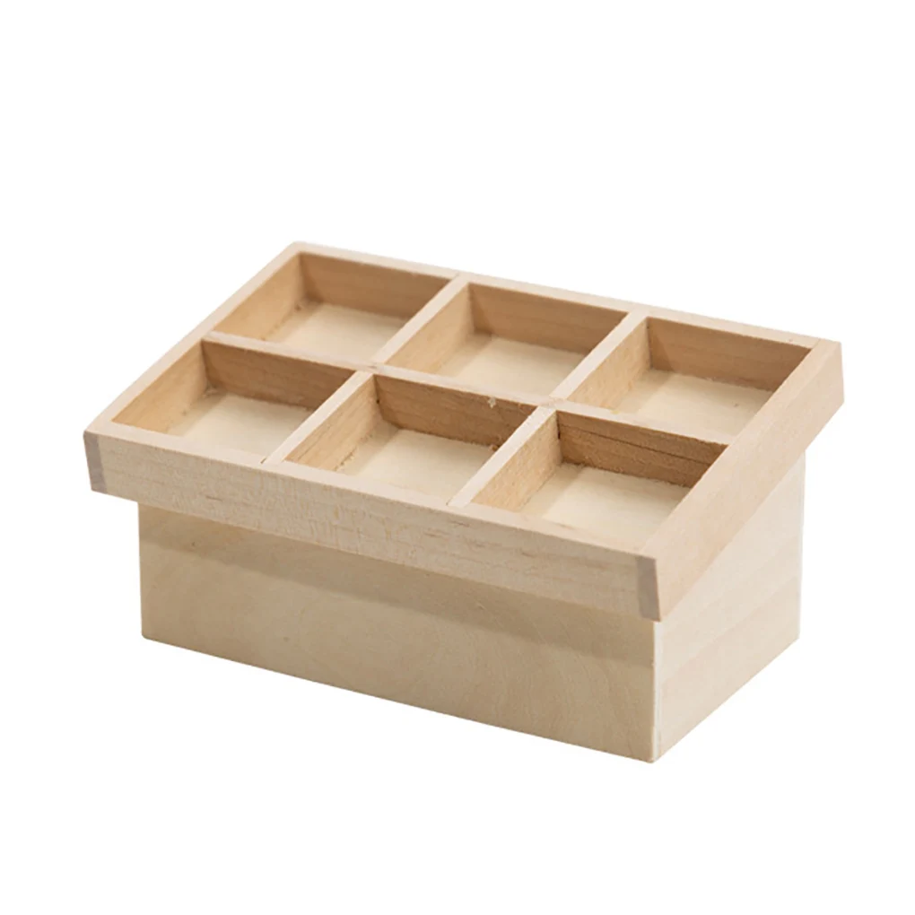 1/12 Dollhome Kinderen Speelgoed Miniatuur Meubels Groenterek Winkel Decoratie Supermarkt Accessoire Licht Hout Kleur