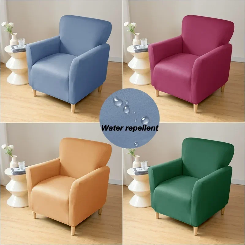 Water Repellent Tub Chair Cover Stretch Club Couch Armchair Slipcovers Elastic Single Sofa Covers Living Room Bar Counter Hotel