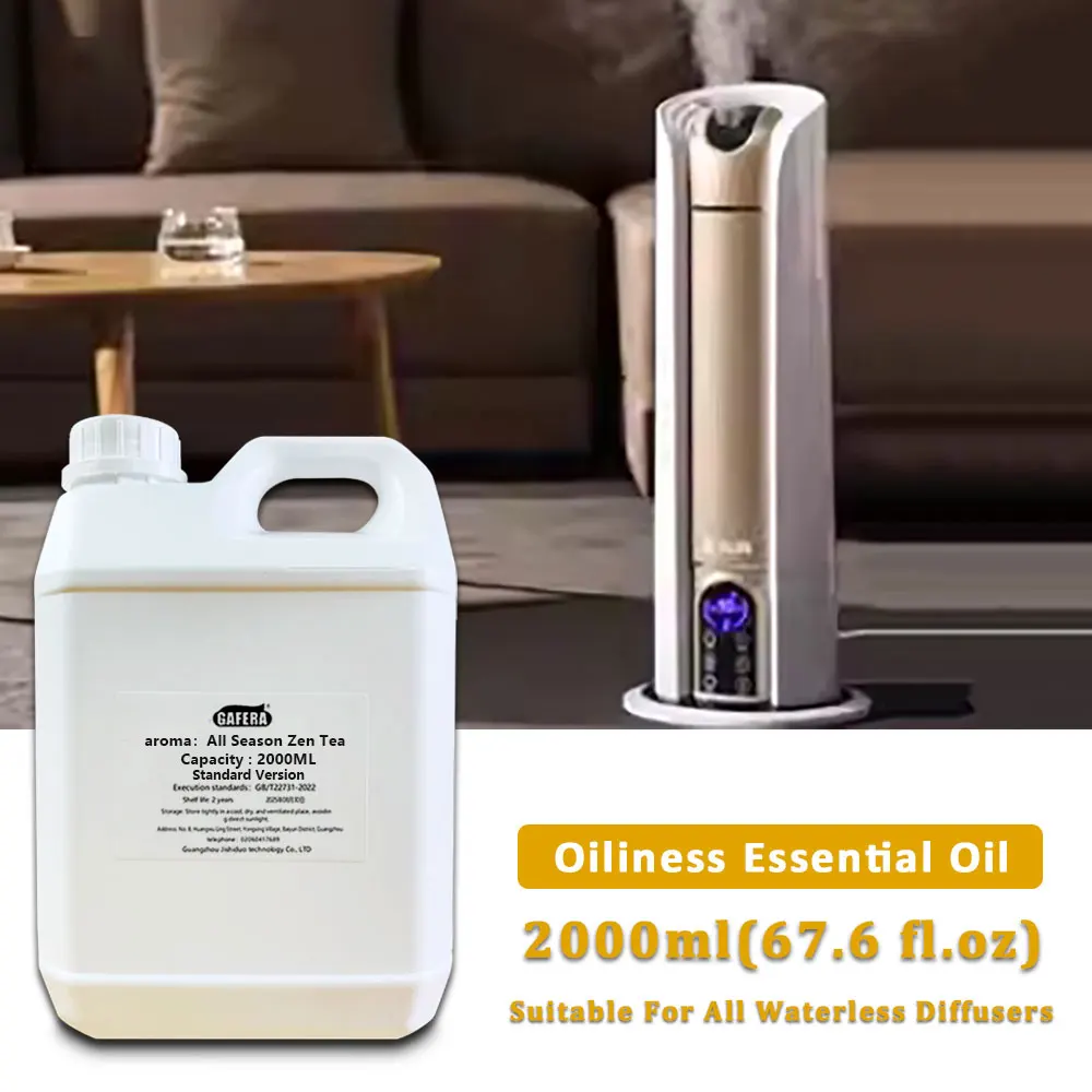 GAFERA 2000ml (67.6 fl.oz) All Season Zen Tea Essential Oils - For All Waterless Diffuser, Fragrance Machine Replenish Aroma Oil