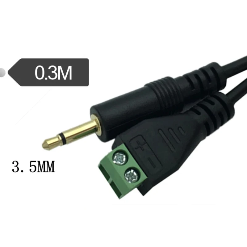 With Screw Welding Free 2pin Mono Ts 3.5mm Male Adapter Cable Cord Ts 3.5 Male To 2 Hole Screw Fixed 2p Audio Line Wire 2pin 3.5