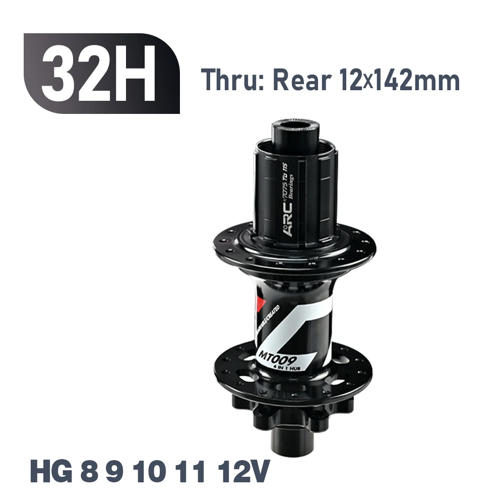 ARC MT009 Rear Hub 4in1 BOOST 10x135 12x142 12x148 MTB XC Gravel E Bike Bicycle Hub 28H 32H HG XD MS-Micro Spline 12V 6 Pawl image 3