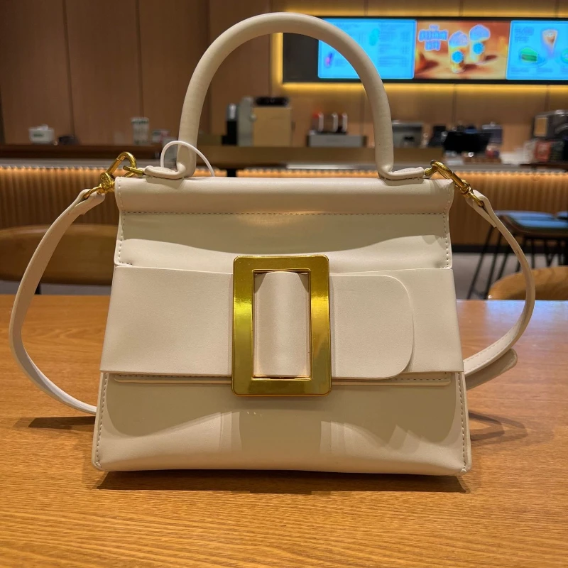 

2025 New Women's Retro Shoulder Bag, Chunky Square Buckle Crossbody Purse, Korean Style Top-Handle Tote