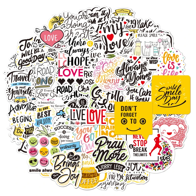 100PCS Inspirational Stickers Set for Adults Motivational Water Bottle Decals Positive Mental Health Quotes for Teens & Teachers