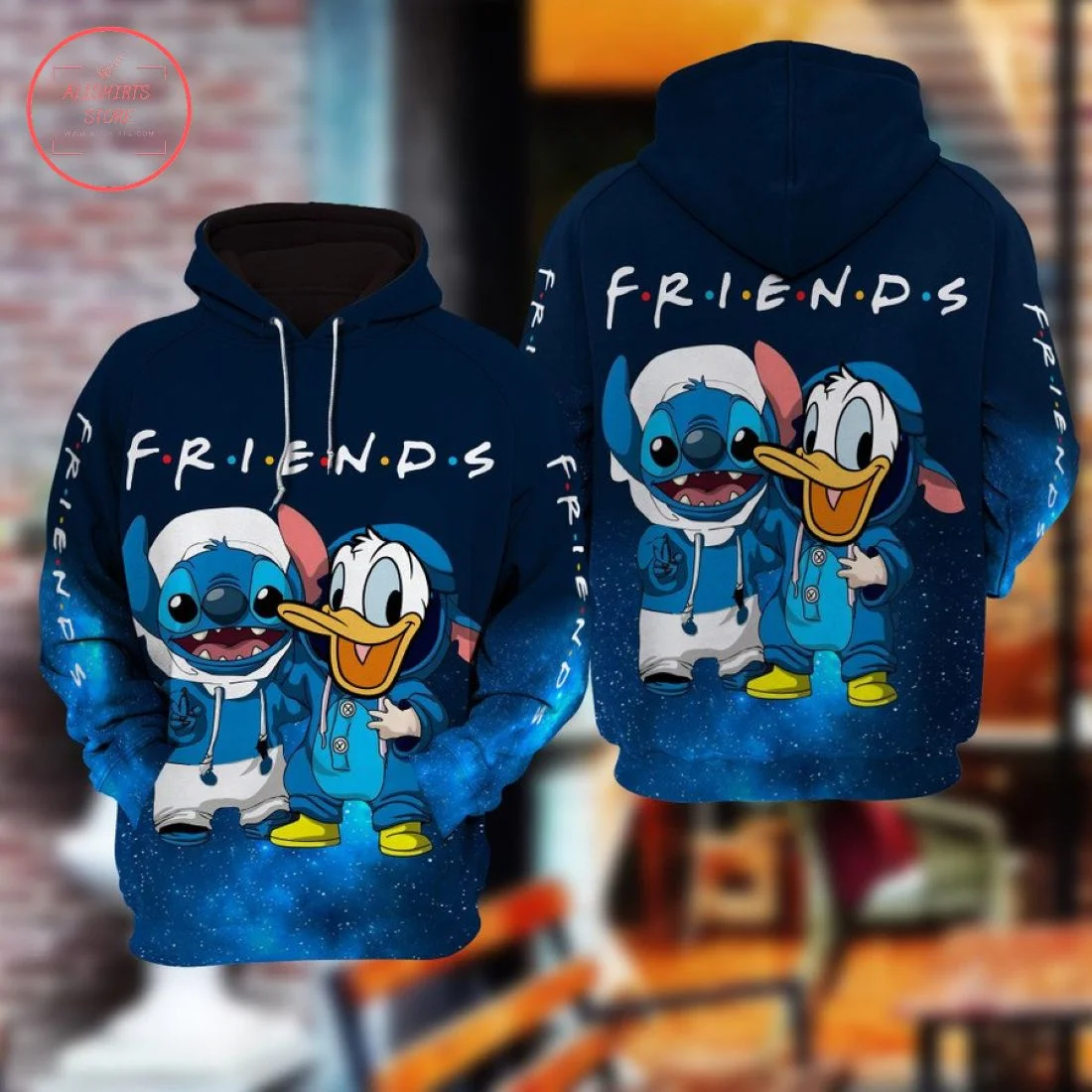 New Stitch and Donald Duck Disney Friends Hoodie Disney Fashion 3D Hoodie