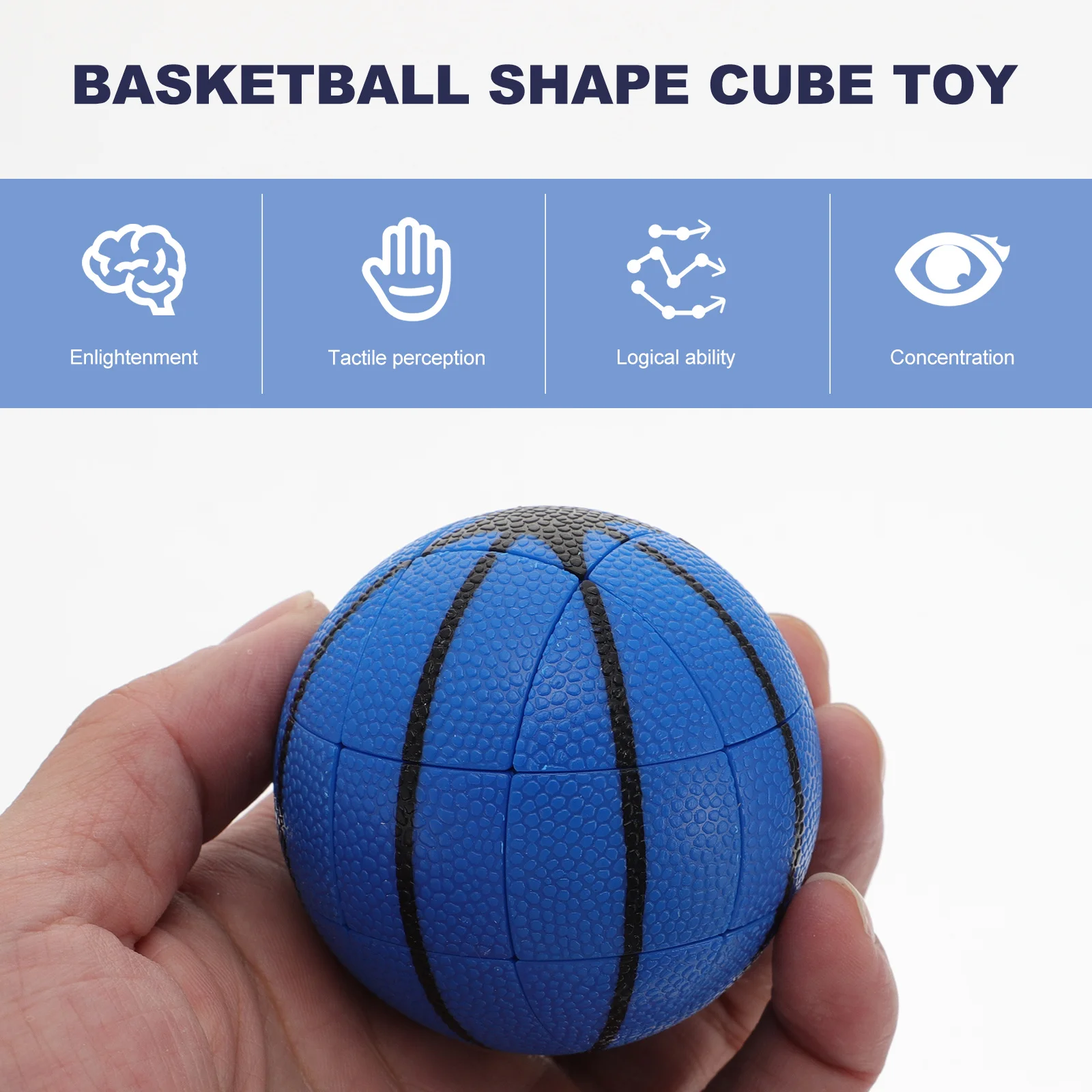 Pallacanestro Puzzle Cube Ball Plastica blu Ideale per alleviare l'ansia Divertimento educativo Interazione genitore-figlio Leggero portatile