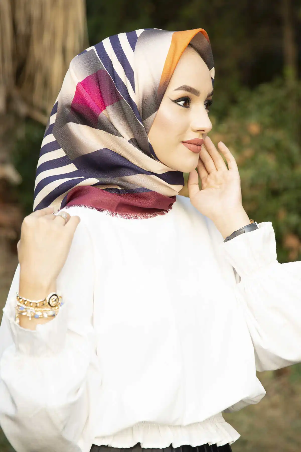 Cotton Printed Scarf E- -Winter Autumn 2021 Muslim Women Hijab headscarf islamic Turkey