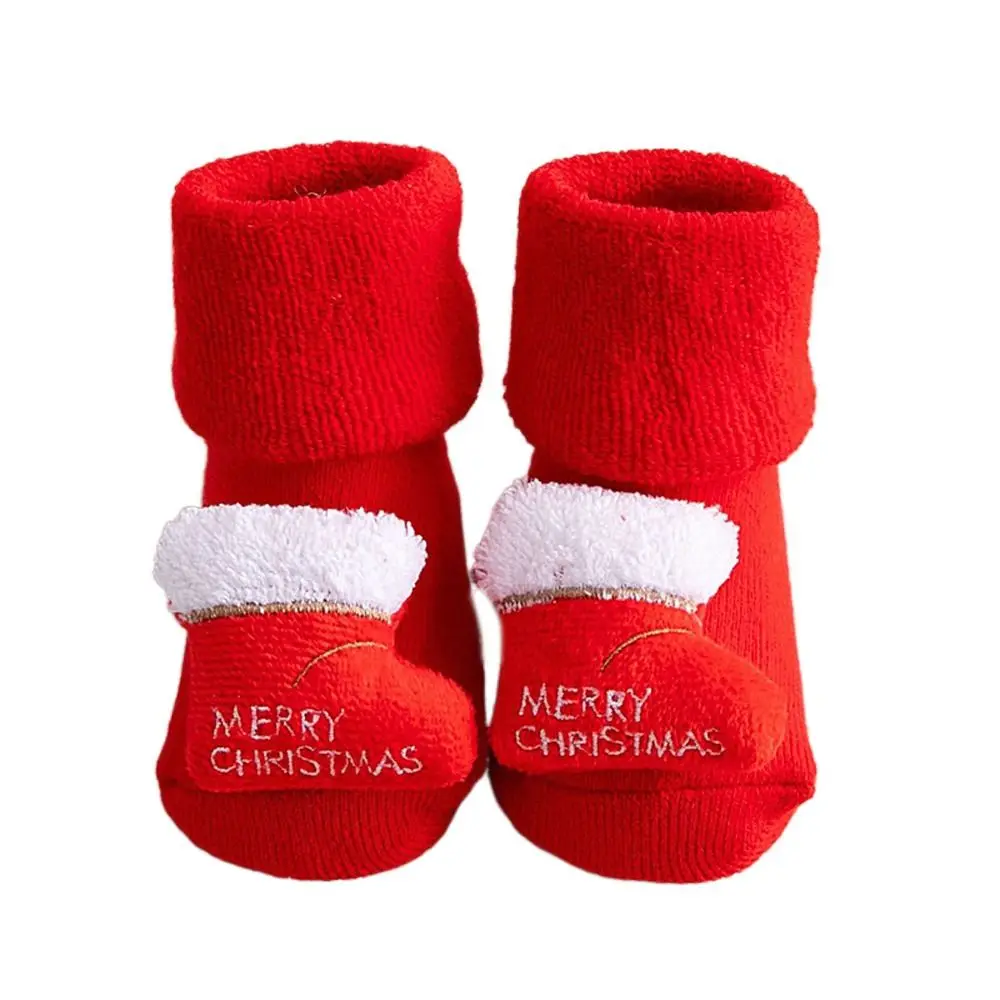 

Sweet Cute Deer Bell Santa Claus Winter Thicken Baby Christmas Socks Infant Short Socks Cotton Socks Floor Socks