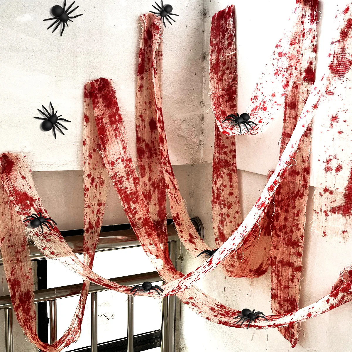 Halloween Variety Blood Stained Gauze Warning Tape Isolation Tape Gauze Blood Stained Bandage Halloween Haunted House Decoration