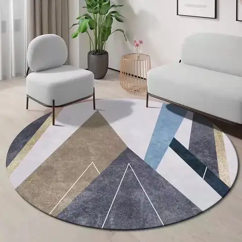 Light Luxury Round Rugs and Carpets for Home Living Room Decoration Teenager Bedroom Decor Carpet Sofa Area Rug Non-slip Mats