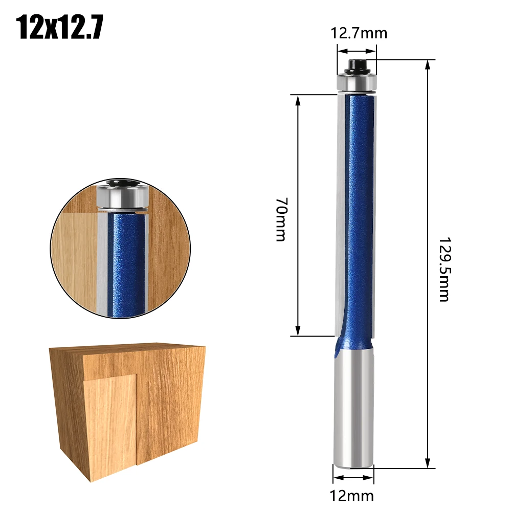 목공 절삭 공구용 SHANKlong 블레이드 플러시 비트, 플러시 트림 라우터 비트 엔드 베어링, 1/2 인치, 12mm, 무료 배송, 신제품