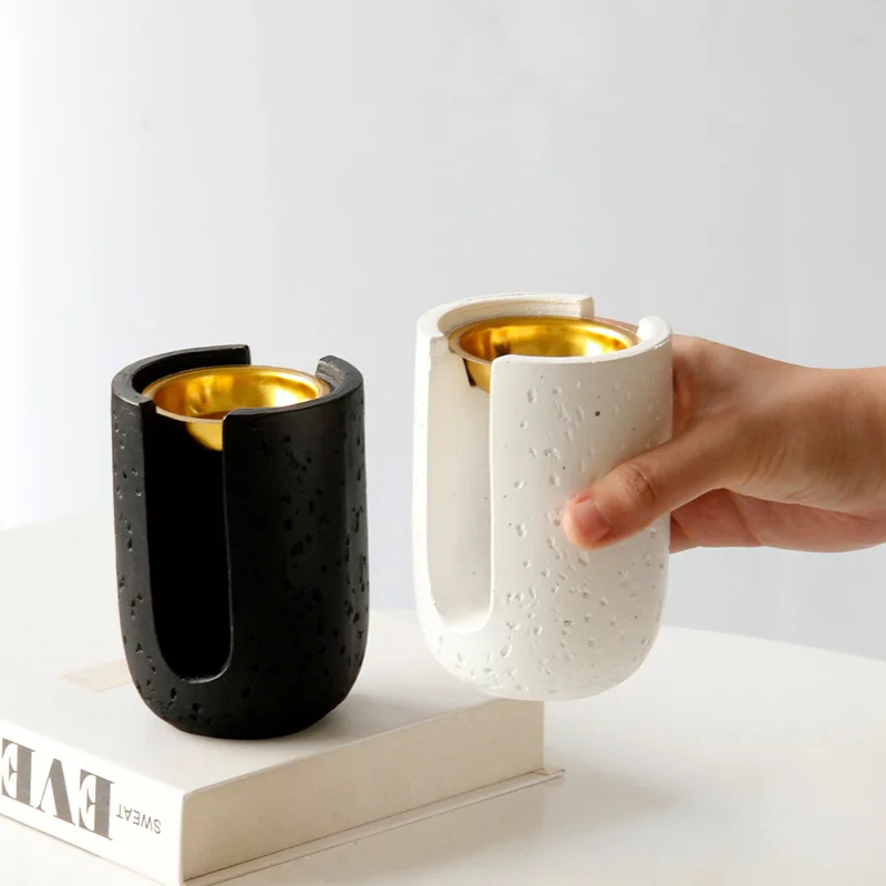 Simple and Modern Handheld U-shaped Stone Pattern Aromatherapy Stove Home Living Room Desktop Decoration Ornament
