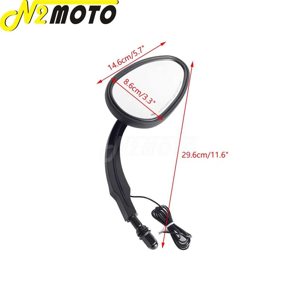 ل هارلي دينا الطريق الملك FLD FXDF FXD FXDWG اليسار اليمين دراجة نارية الرؤية الخلفية ث/LED بدوره أضواء الإشارة مؤشر المرايا الجانبية