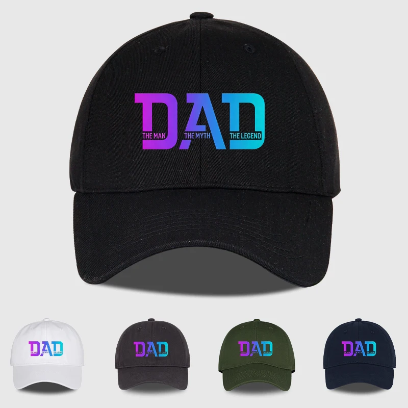Colorful Gradient DAD Print Baseball Cap  Adjustable Size  Men's Everyday Wear  Father's Day Gift  Camping, Fishing, Sports