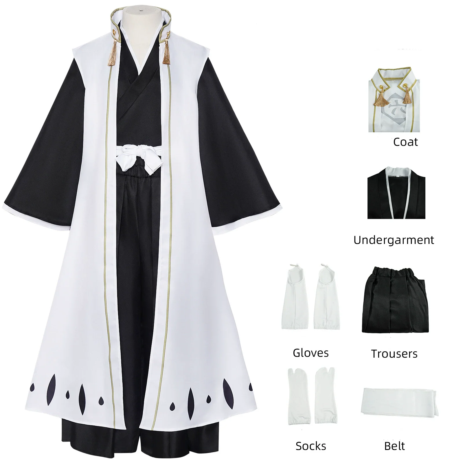 Anime Bleach Kuchiki Byakuya Cosplay Costume Gotei 13 Captain