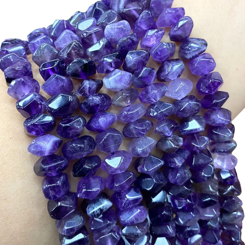 Wholesale AAA 100% Natural Amethysts Irregular Purple Wheel Faceted Stone Beads For Jewelry Making DIY Bracelet Neckalce 6-11MM