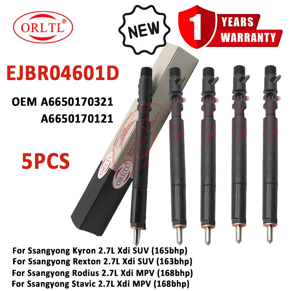 

5 шт. 6650170321 дизельная форсунка EJBR04601D A6650170321 A6650170121 для SsangYong Kyron Rexton Rodius Stavic 2,7 Xdi