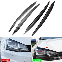 2 pz per VW Golf 7 Vii Gti GTd R MK7 2013-2017 faro sopracciglio palpebra copertura Trim ABS fibra di carbonio sorprendente