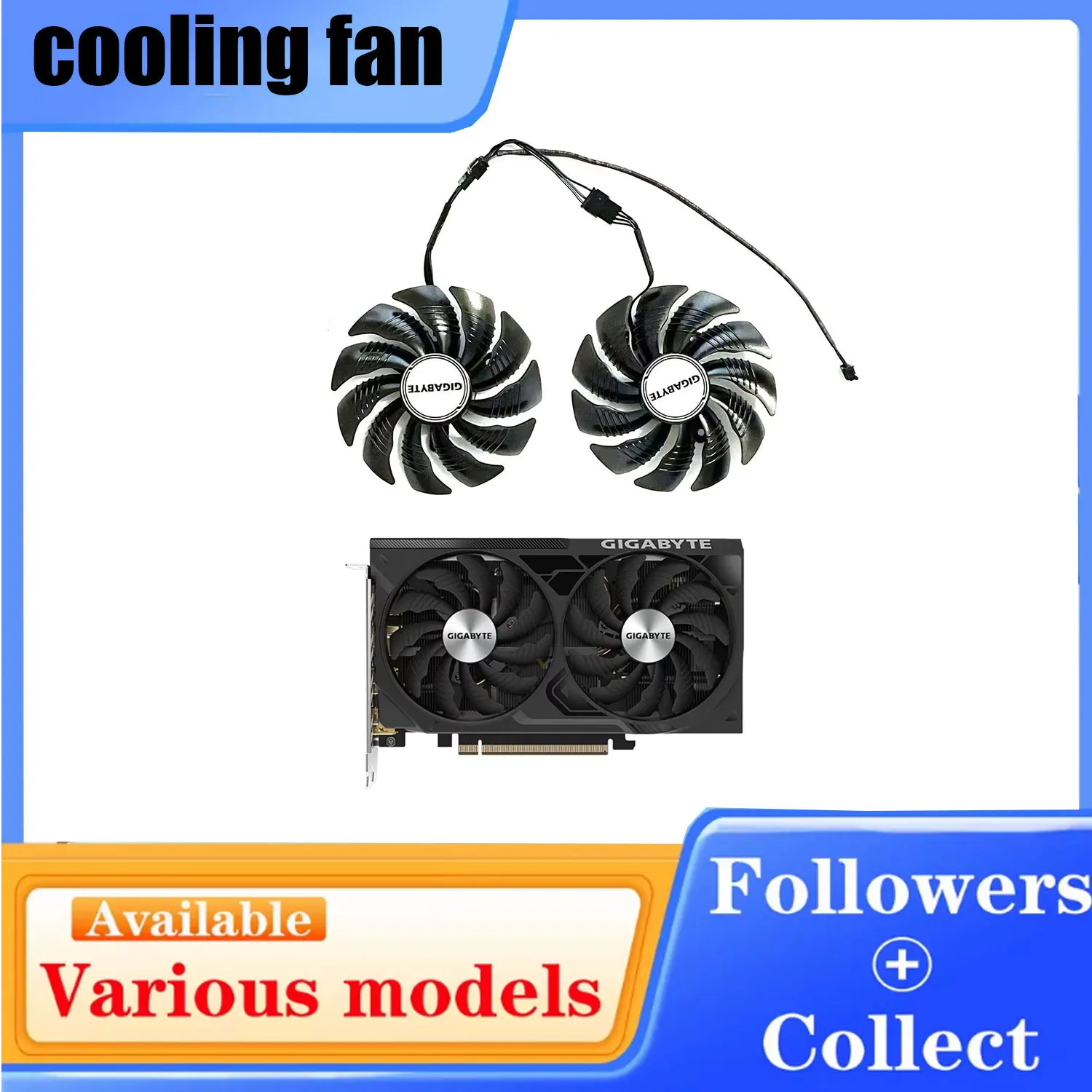 Cooling fan 85MM 4PIN T129215SU PLD09210S12HH suitable for GIGABYTE GeForce RTX 4060ti 8GB WINDFORCE OC graphics card
