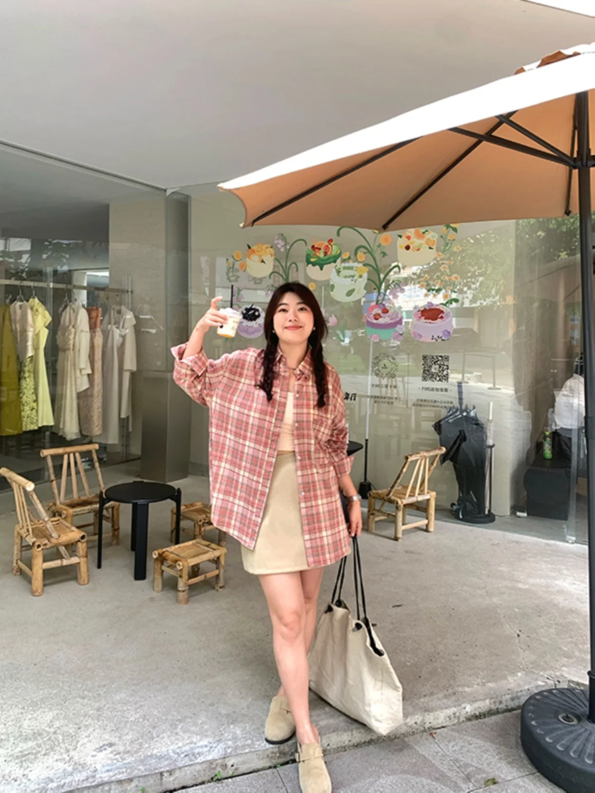 

plus Size Women's Plaid irt Lin Da'xiwa Summer 2024 New Sle Casual Loose Fit Slimming Tummy Covering Top