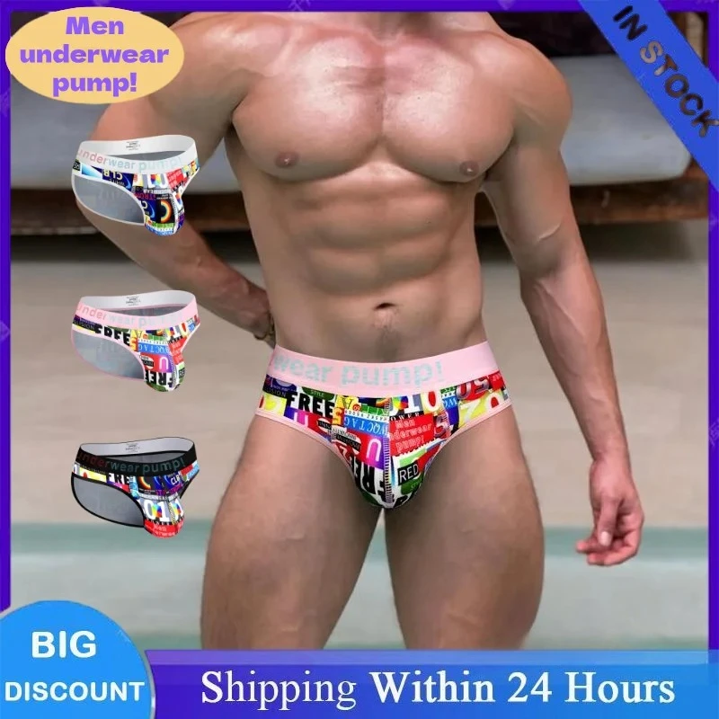 

1/2/3 PCS Men's Sexy Underwear Briefs Racing Flag Plaid Printed Panties High Waist Butt Lifter Breathable Soft Male Underpants