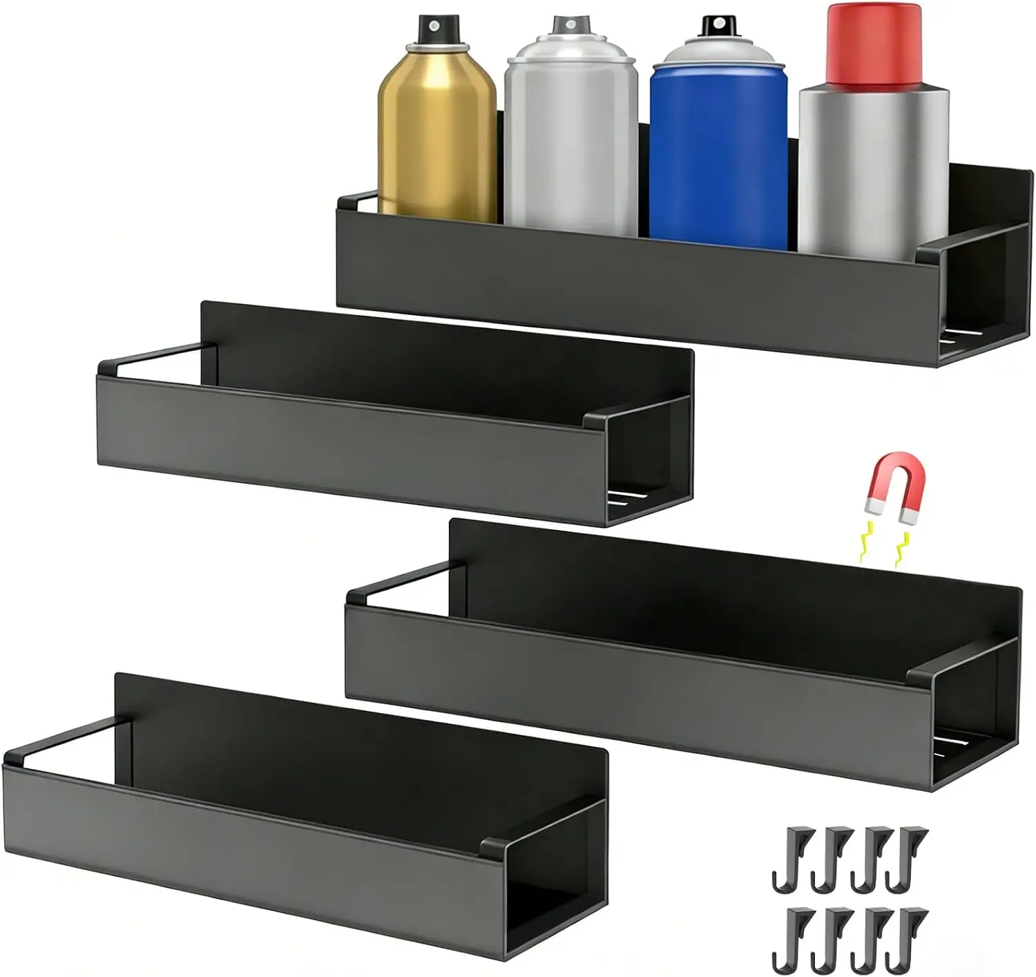 

Магнитный держатель для аэрозольных баллончиков без сверления, органайзер для краски, подставка для хранения в гараже, дома, на рабочем месте