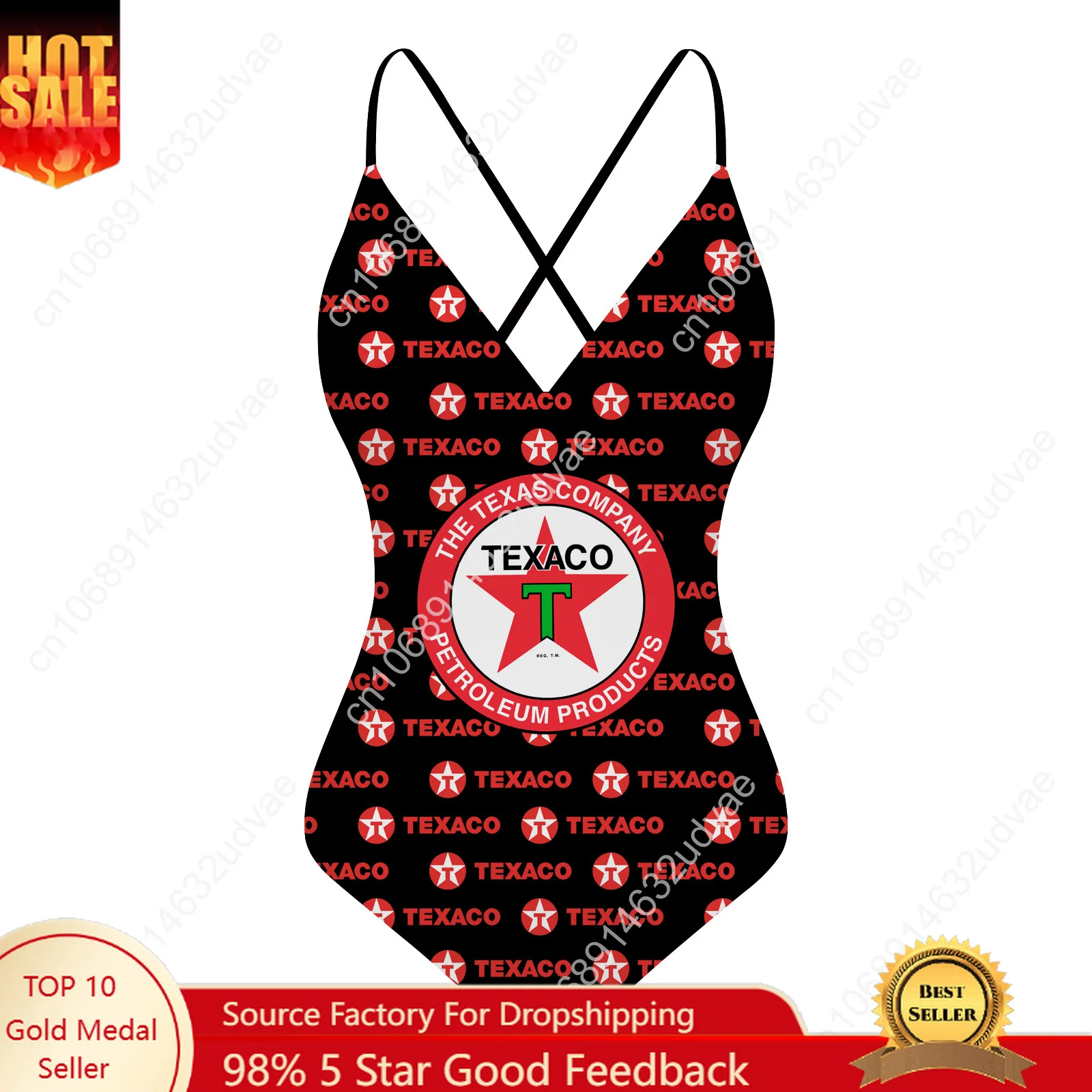 

Texaco V-neck Halter Back Swimsuit Womens Bathing Suits Personalized Bikini Pool Party Swimwear Custom Made Beachwear