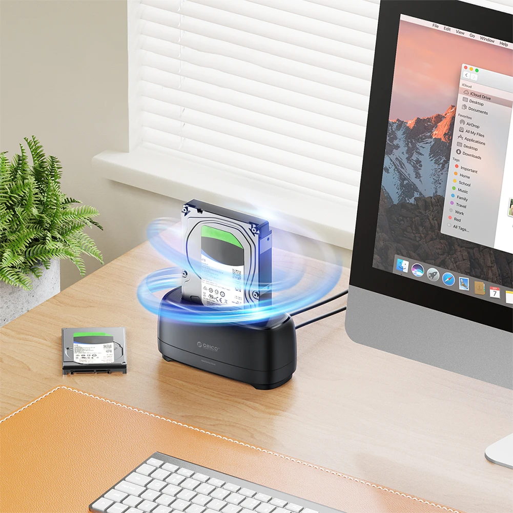 Stasiun Dok Hard Drive eksternal, stasiun Dok 5Gbps HDD hingga 18TB 12V catu adaptor daya untuk 2.5/3.5 inci SATA SSD & HDD