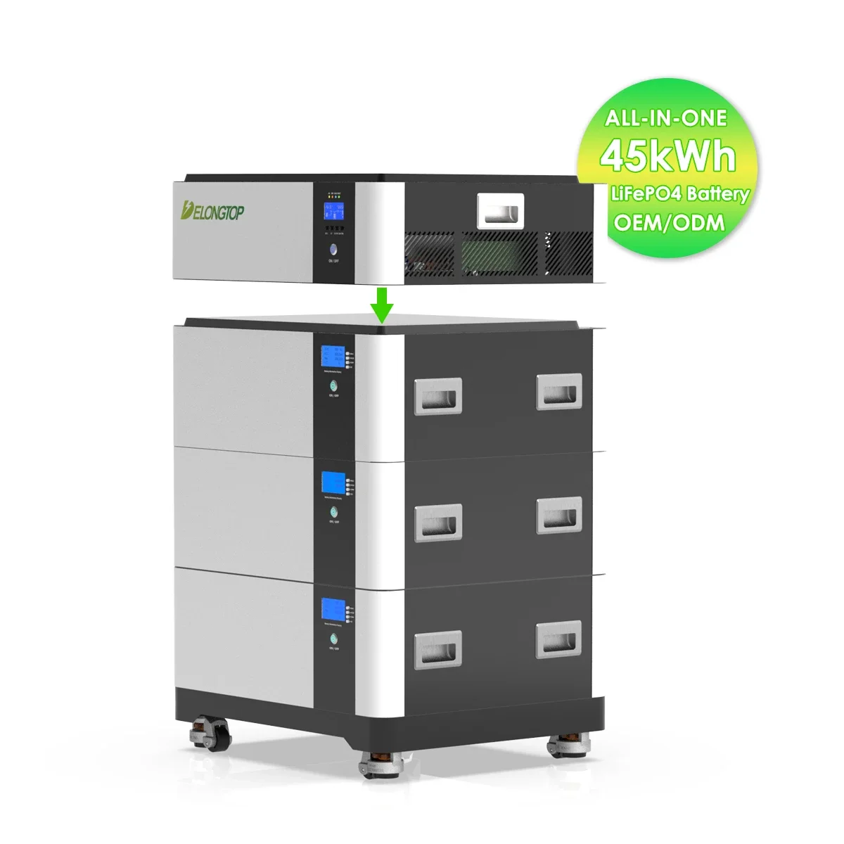 

Гибридная автономная система хранения солнечной энергии Delongtop ESS: 48В, 280Ач, 300Ач, 51.2В, 15кВтч, 30кВтч, 45кВтч, LFP, для дома, с инвертором