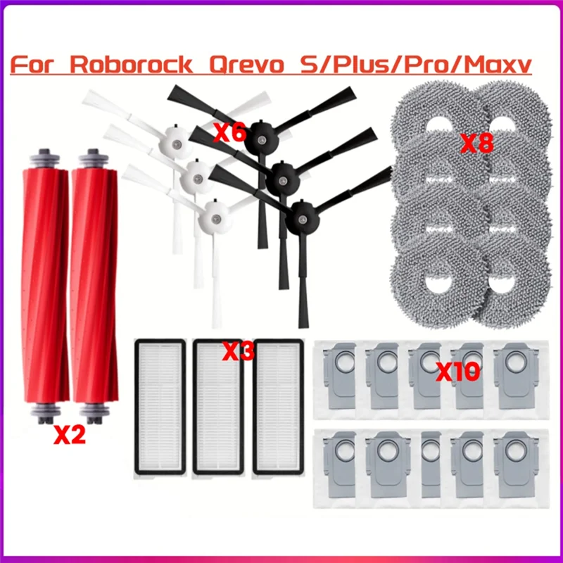 

ABKD для Roborock Qrevo Maxv Qrevo Pro/S/Plus аксессуары боковая основная щетка фильтр швабра мешок для пыли запасные части для пылесоса