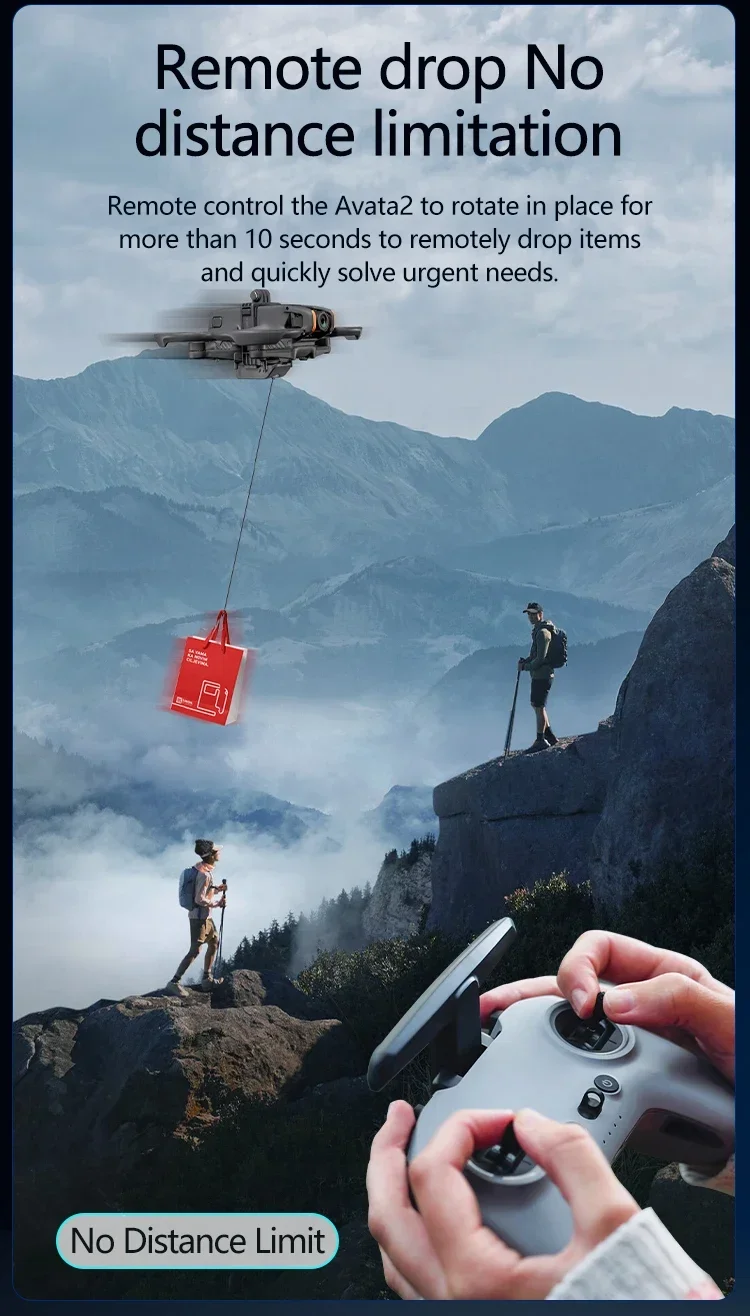 Airdrop-System für DJI Avata 2-Drohnen-Top-Verlängerungshalterung, lufttropfender Tropfer, Angeln, Geschenk, Rettung, Lieferung, Werfer