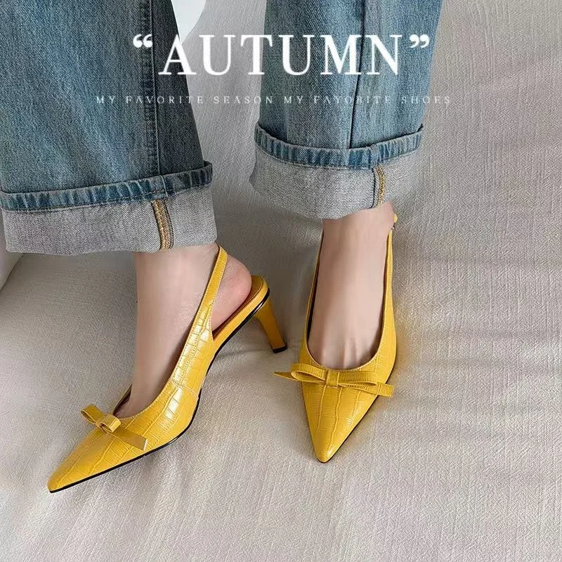 2026 new spring summer women sandals natural leather 22-25cm cowhide+sheepskin+pigskin pointed toe high heel women shoes